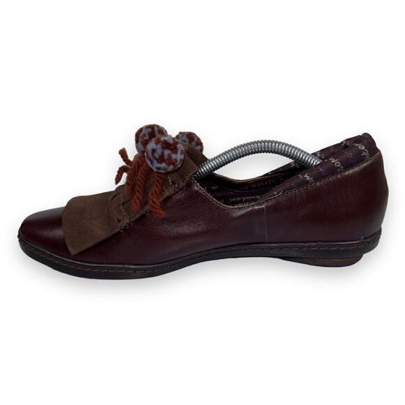 M by Morenatom Leather Pom Slip-on Loafers Brown Women's 7.5B - Picture 6 of 11